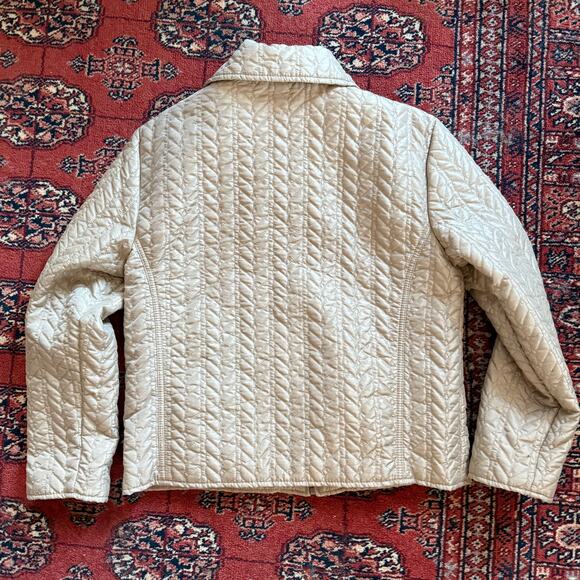 Chico’s 1 (M, 8) Women’s Matte Gold Quilted, Filled Lightweight Zip Front Jacket - Picture 2 of 4